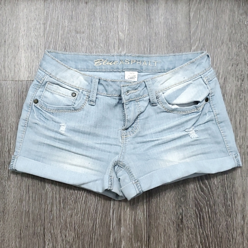 Blue Asphalt light denim shorts